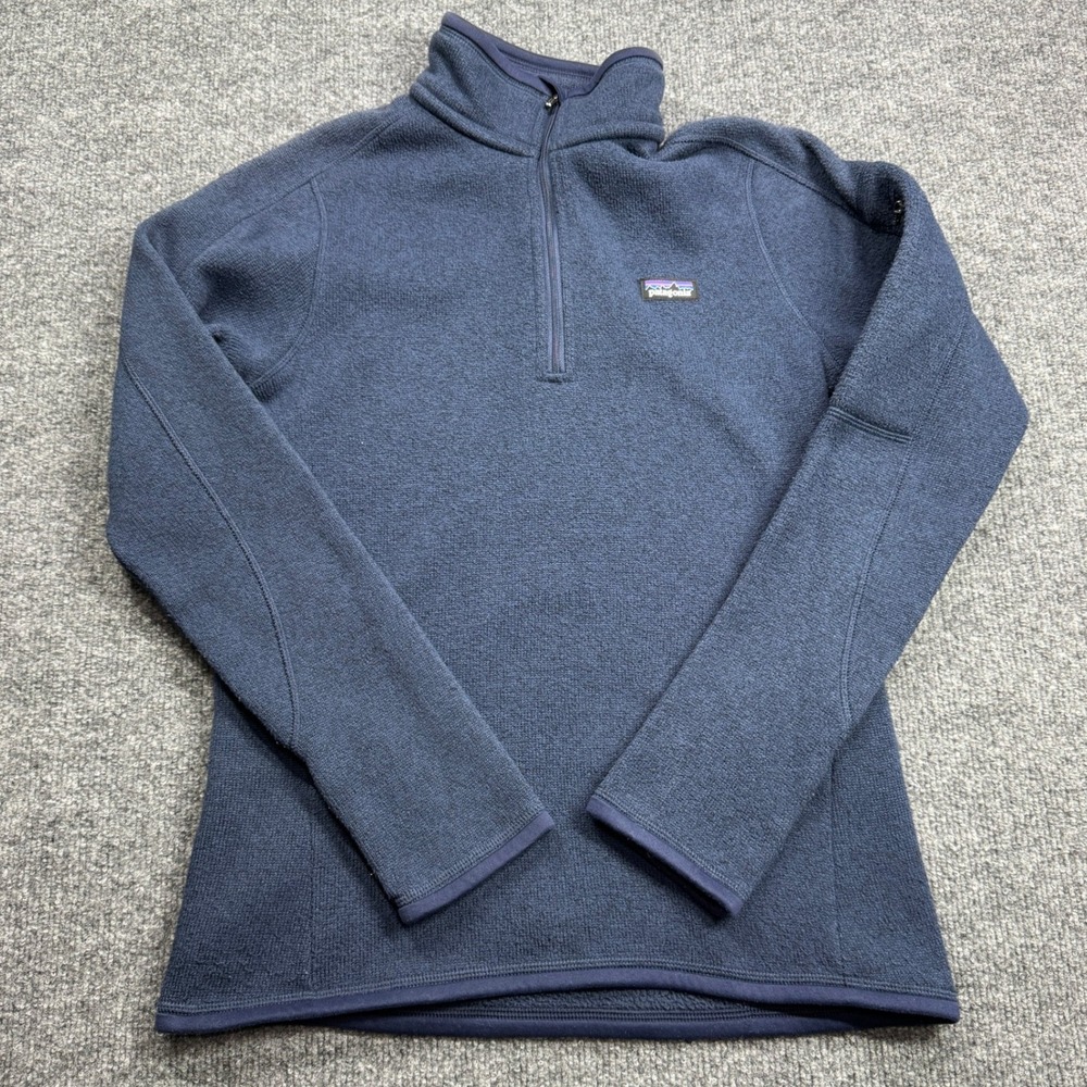 Patagonia Better Sweater Womens XS Blue 1/4 Zip Fleece Pullover Jacket Knit Logo